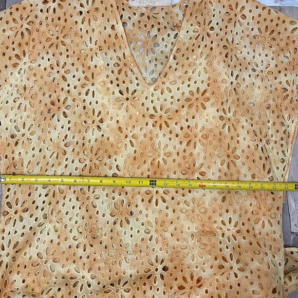 Jen’s Pirate Booty Shine On Kaftan Eyelet Maxi Dress Cover Up Yellow M / L - Picture 12 of 16